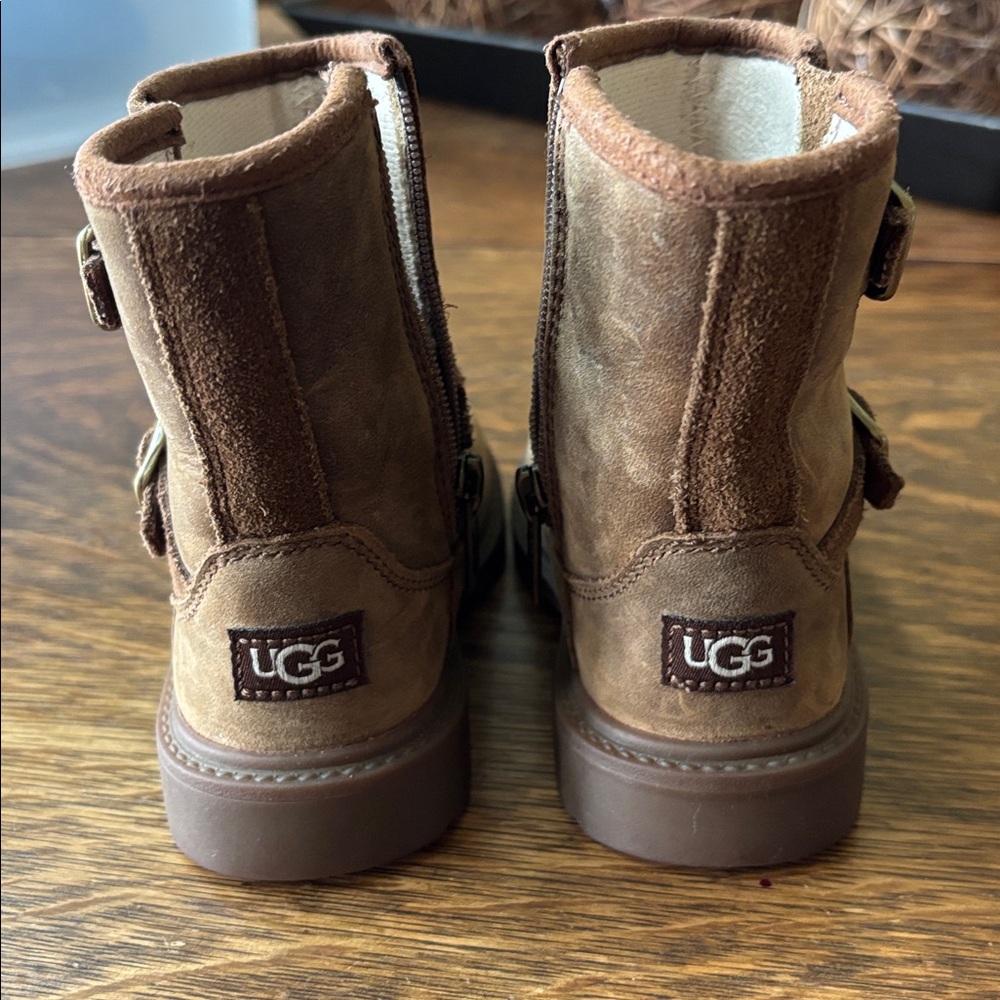 Toddler UGG Tan Ankle Boots with Buckle 7T